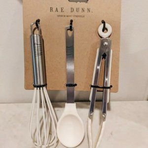 Rae Dunn Everyday Set of 3 mini kitchen utensils (whisk, stir spoon, tongs)